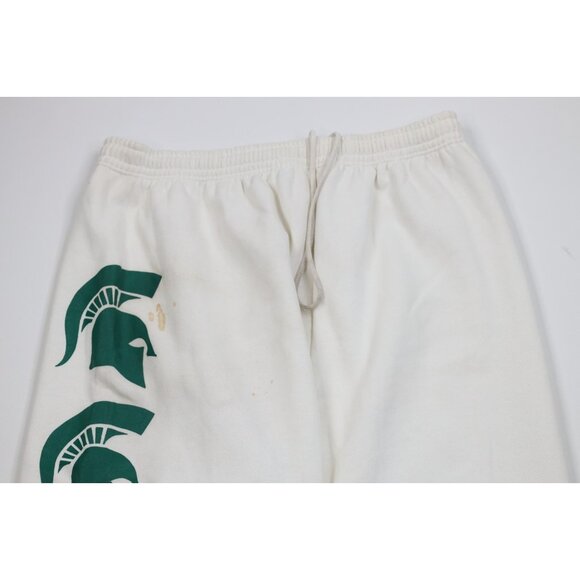 Vintage 90s Mens XL Distressed Michigan State University Sweatpants Joggers USA - Picture 2 of 14